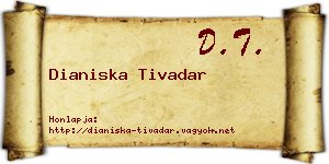 Dianiska Tivadar névjegykártya
